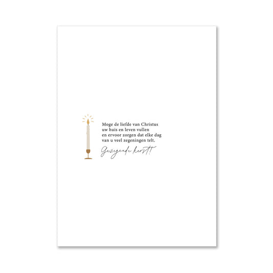 gezende kerst wenskaart met kaars