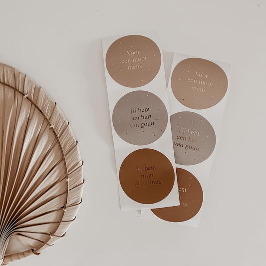 Stickers met goudfolie drie soorten