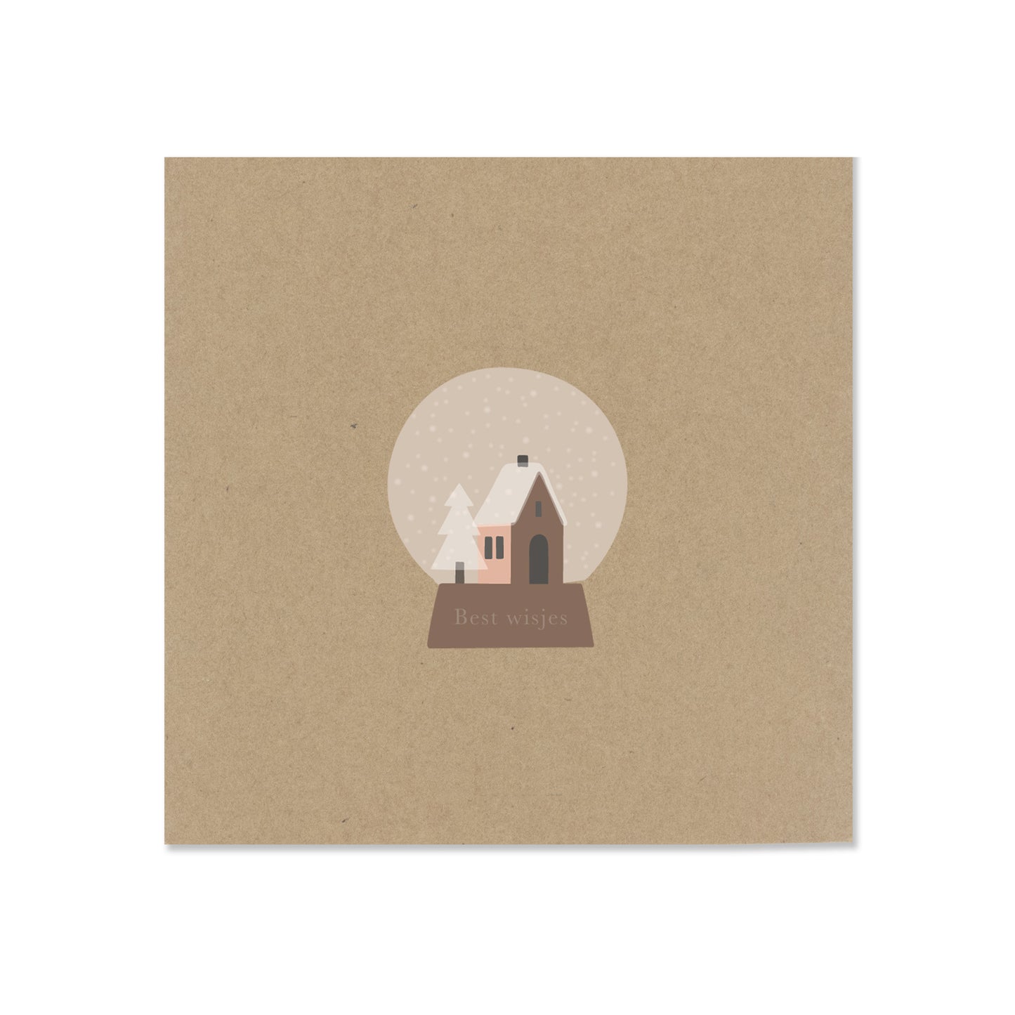 Wenskaart best wisjes kraftpapier