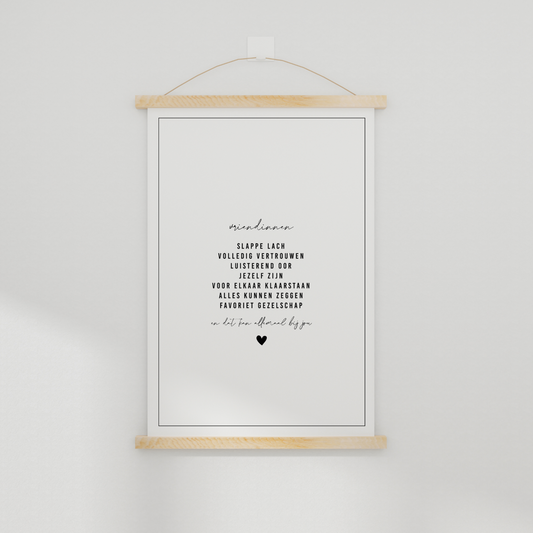 Duurzame vriendschapsposter wit