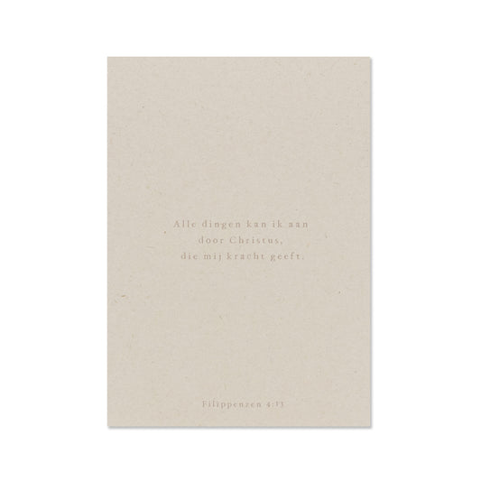 Duurzame wenskaart met de tekst uit filippenzen 4 vers 13