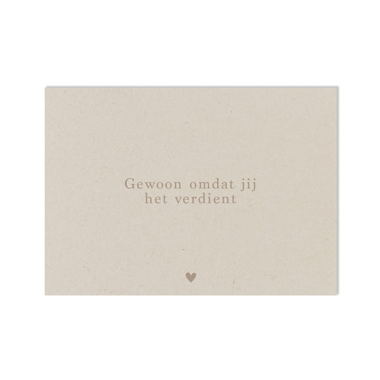 Duurzame wenskaart landbouwafval gewoon omdat jij het verdient