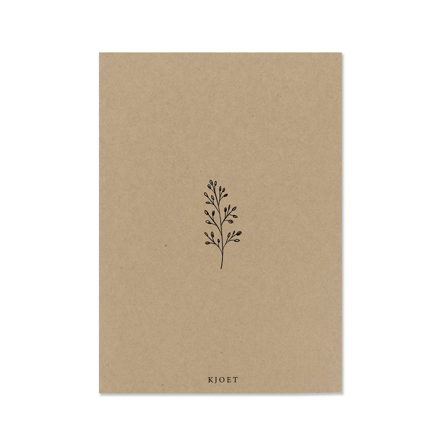 Duurzame kraft wenskaart minimalistisch plantje