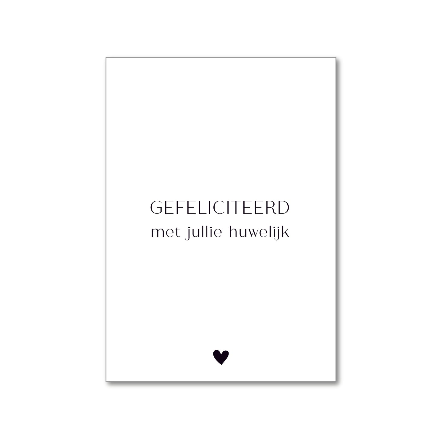 Wenskaart gefeliciteerd met jullie huwelijk duurzaam met hartje