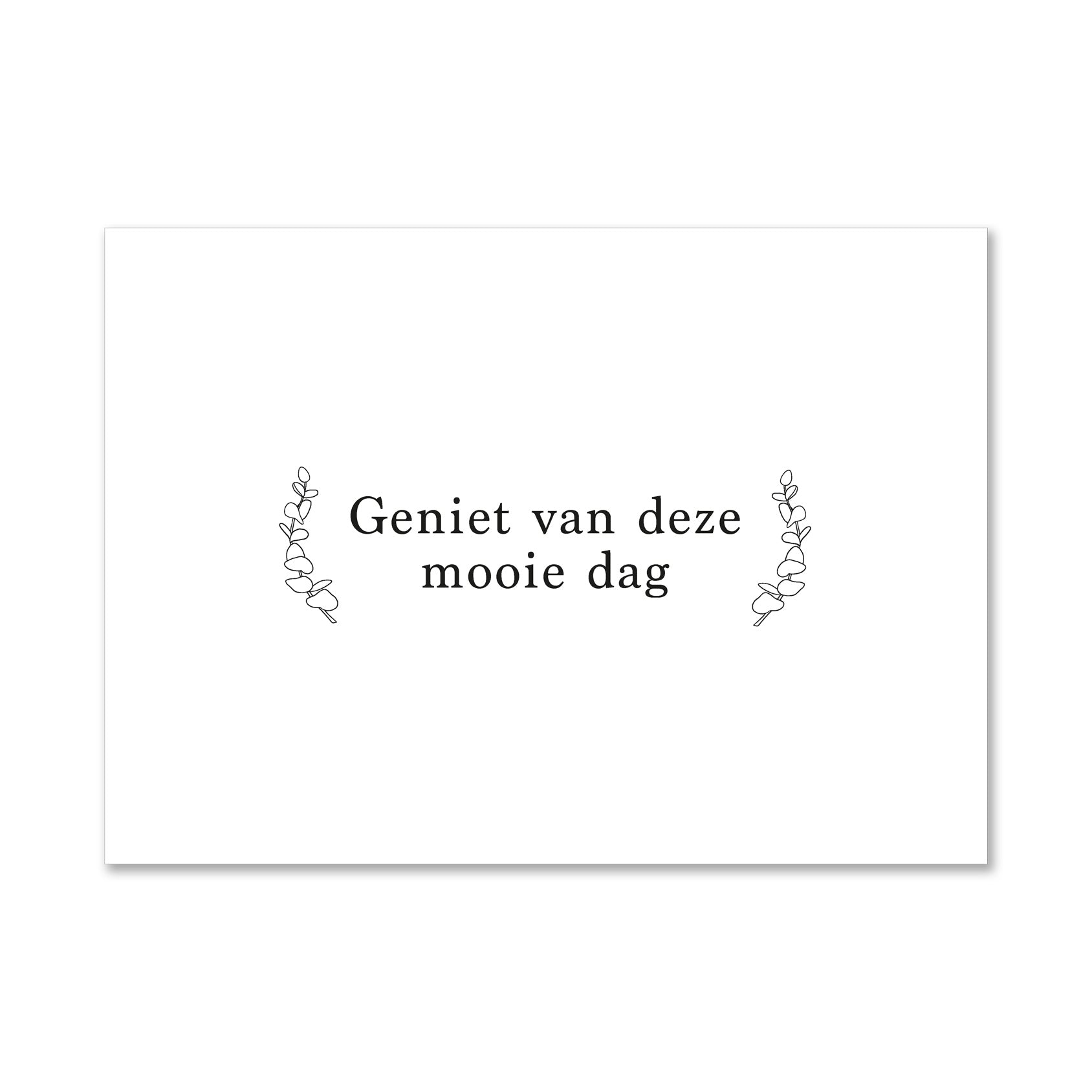 Duurzame witte wenskaart geniet van deze mooie dag met plantjes