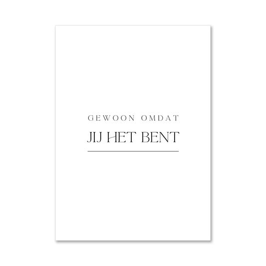 Duurzame witte wenskaart gewoon omdat jij het bent