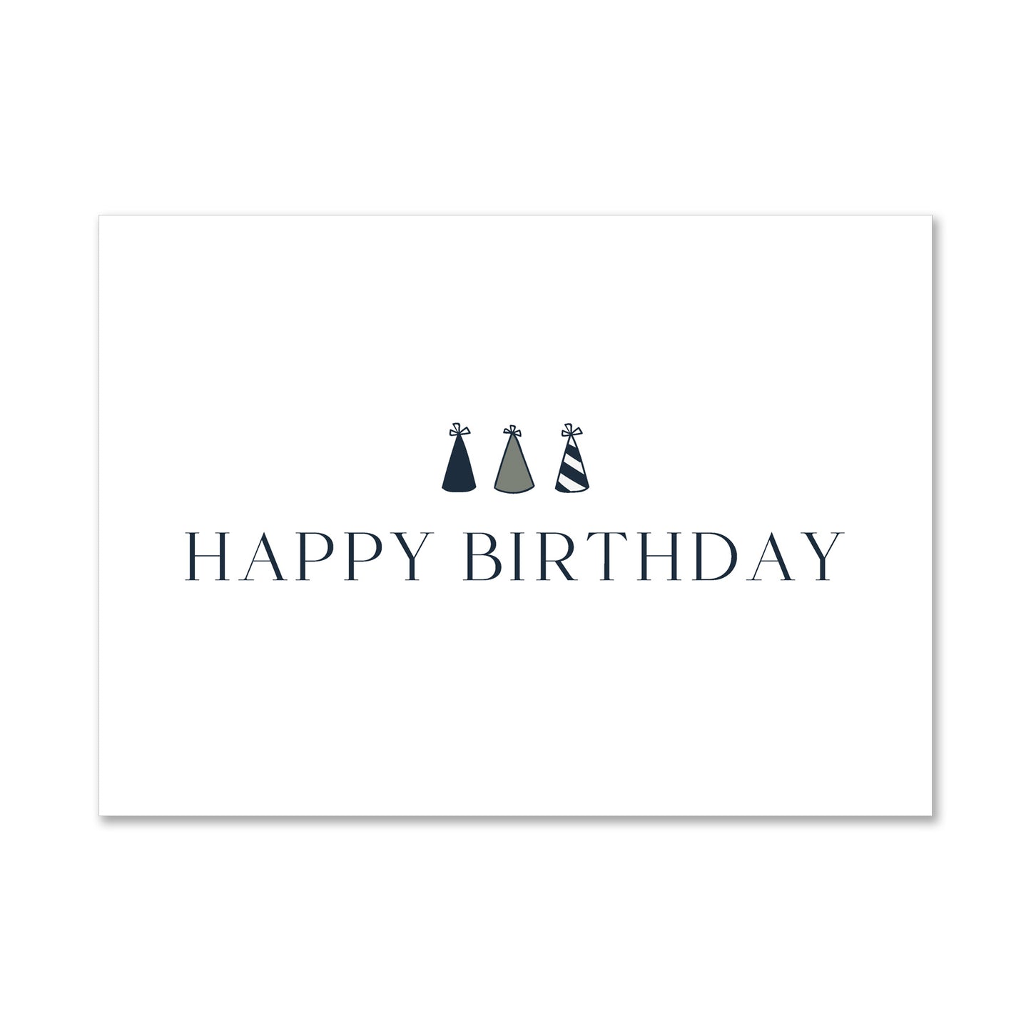 Duurzame witte wenskaart happy birthday feesthoedjes
