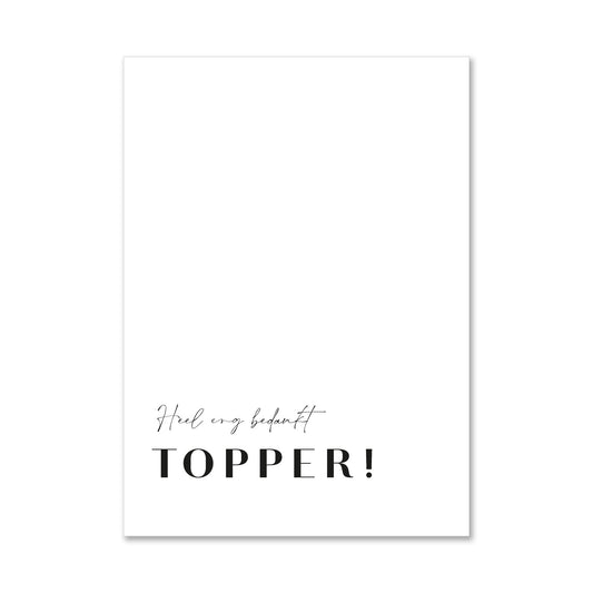 Duurzame witte kaart heel erg bedankt topper