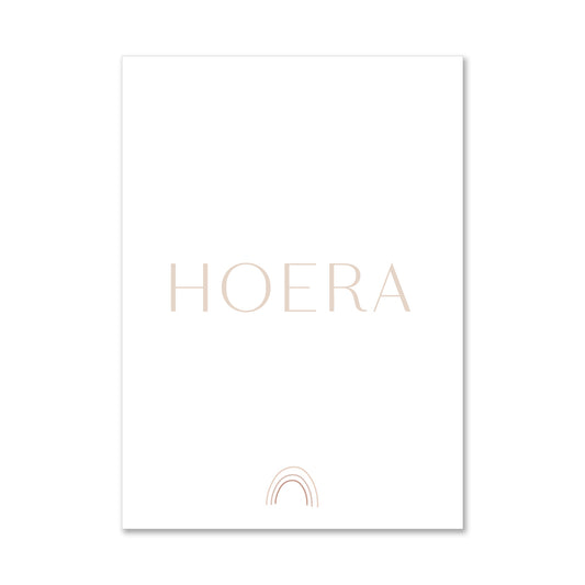 Duurzame witte wenskaart hoera regenboog