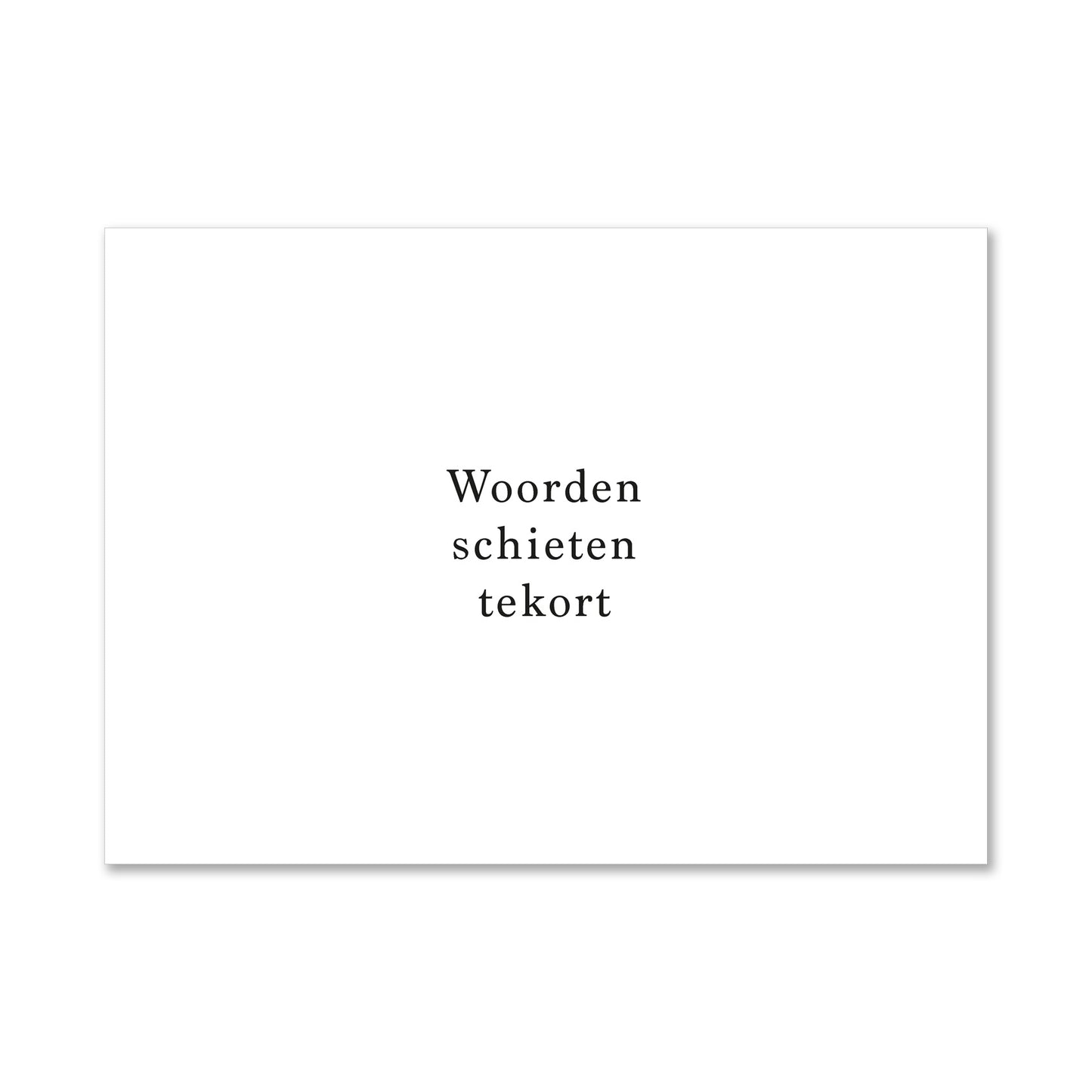 Duurzame witte wenskaart woorden schieten tekort