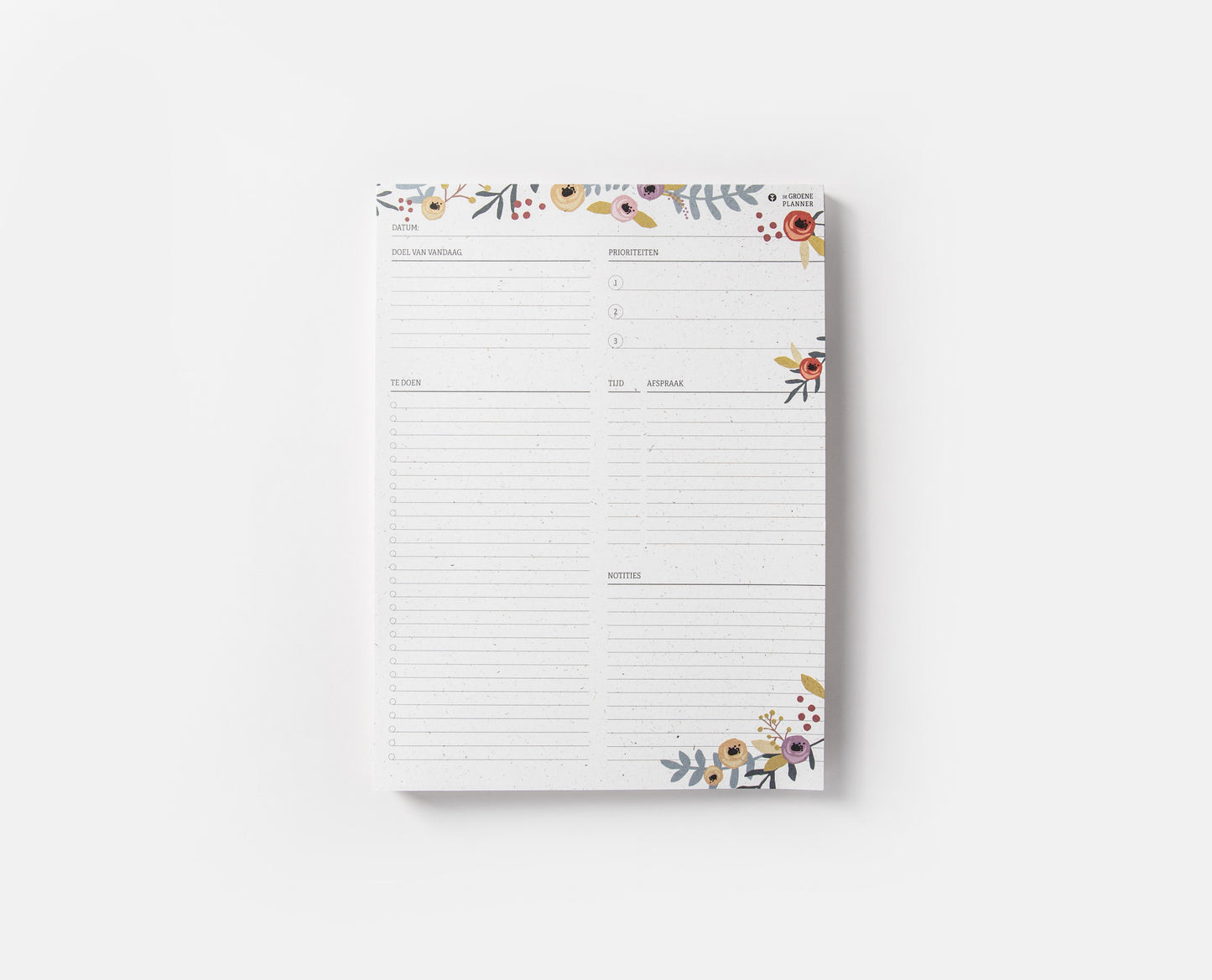 Dagplanner met bloemen