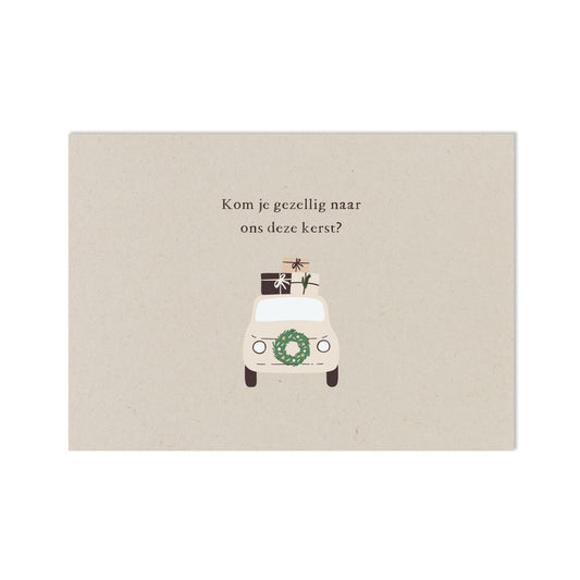 Kerstkaart | Kom je gezellig naar ons deze kerst?