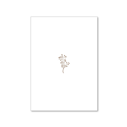Witte wenskaart met nieuw plantje
