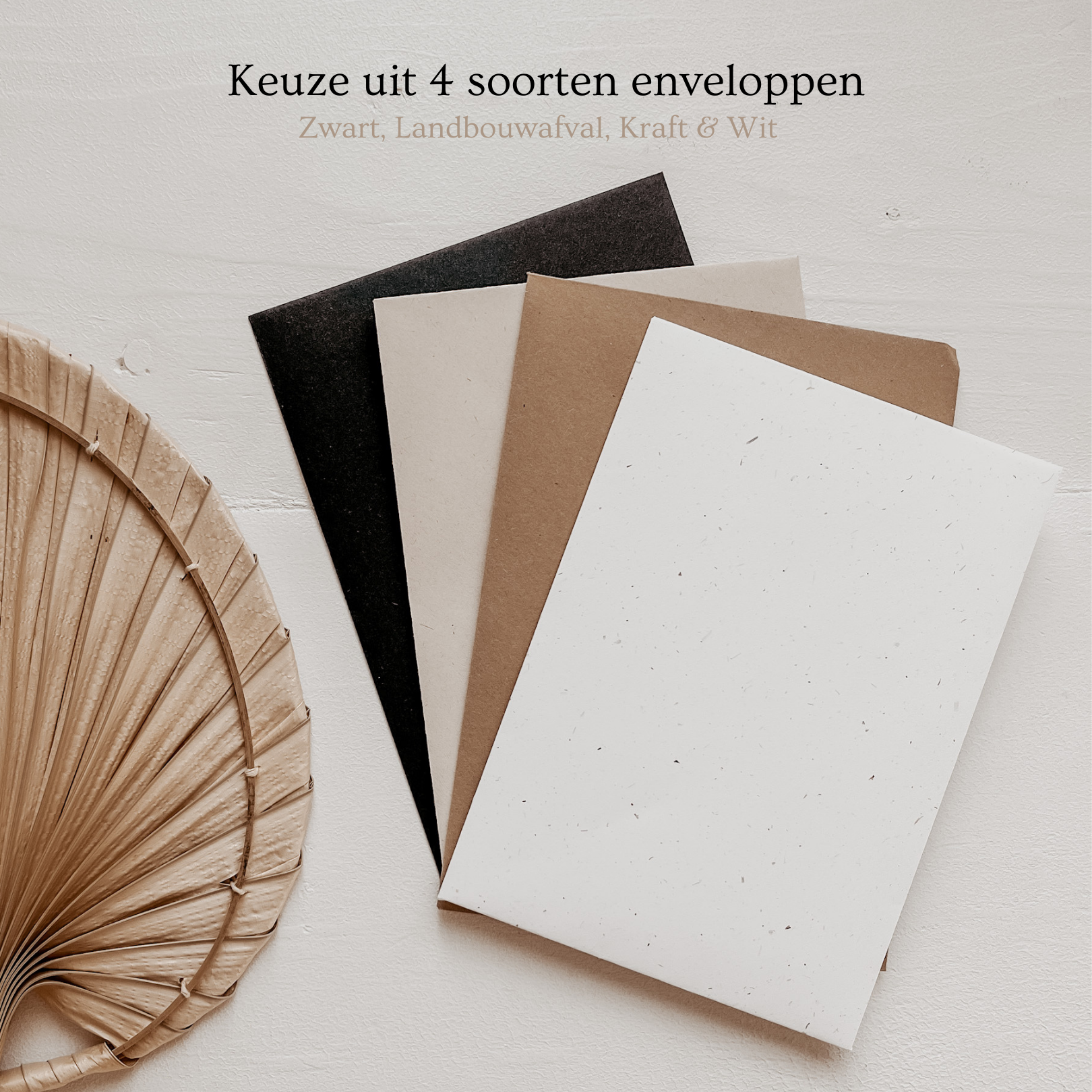 Duurzame enveloppen voor de kaartensets