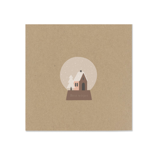 Wenskaart best wisjes kraftpapier
