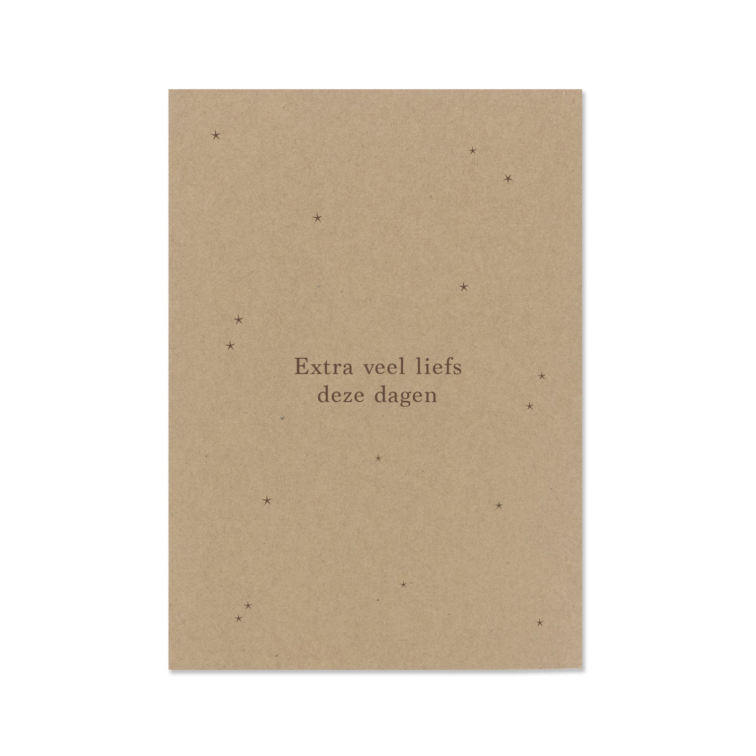 Kerstkaart extra veel liefs deze dagen