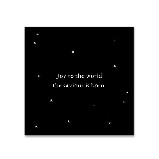 kerstkaart joy to the world vierkant