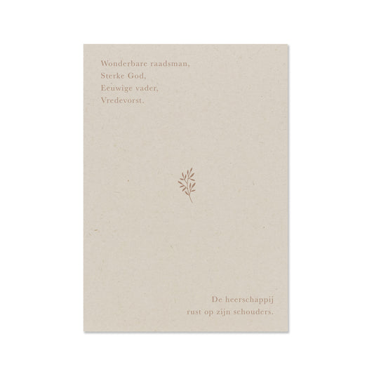 Wonderbare raadsman kerstkaart gemaakt op landbouwafval papier