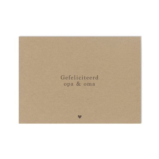 Duurzame wenskaart kraft gefeliciteerd opa en oma