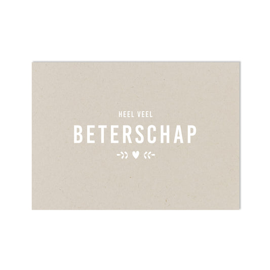 Duurzame wenskaart heel veel beterschap gemaakt van landbouwafval