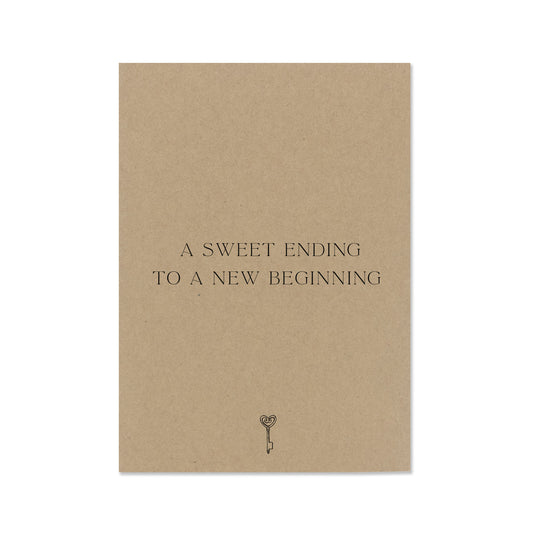 Duurzame wenskaart verhuiskaart sweet ending new beginning