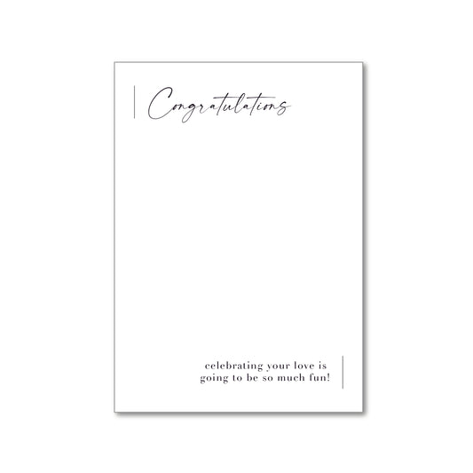 Duurzame ansichtkaart congratulations celebrating your love is going to be so much fun