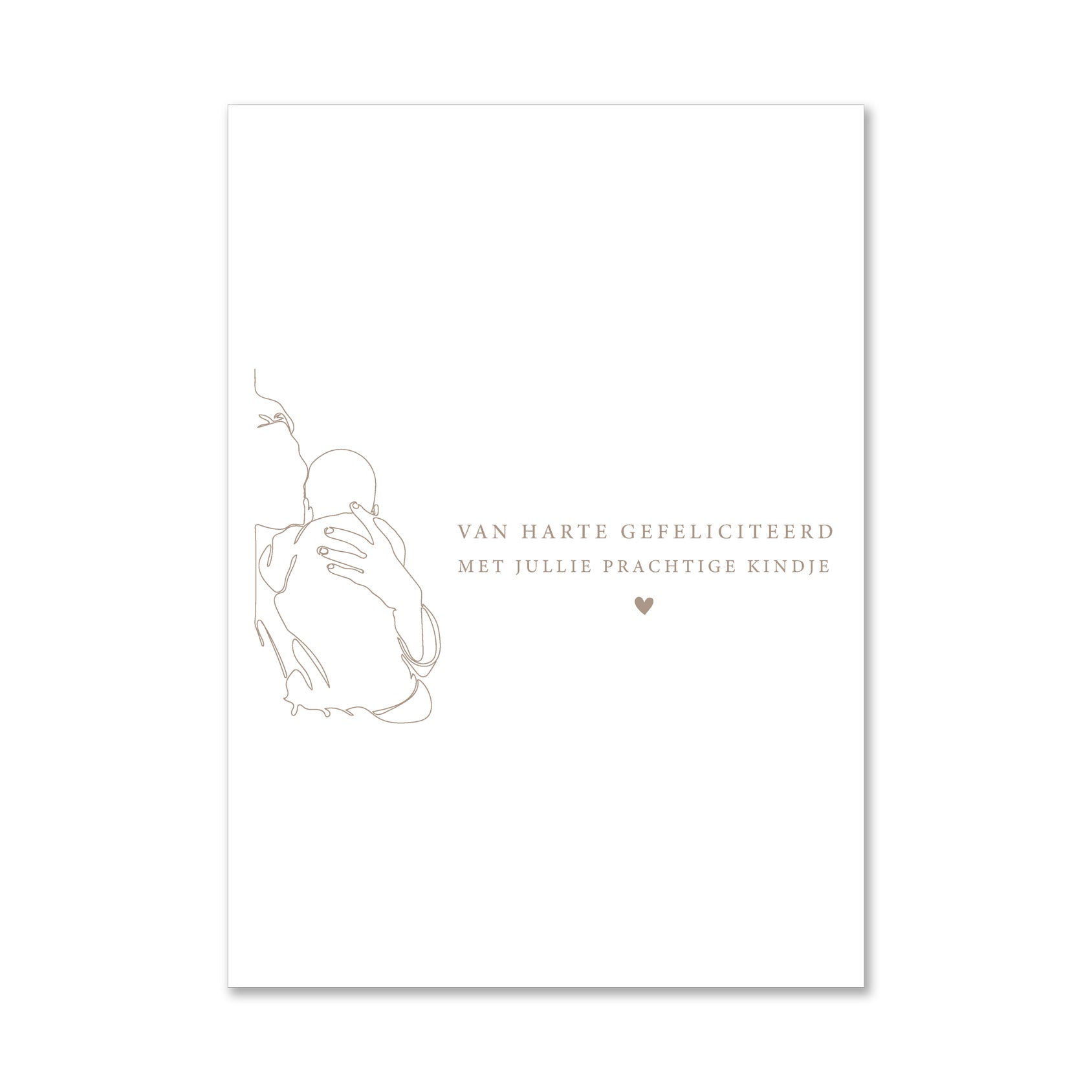 Duurzame witte wenskaart van harte gefeliciteerd met jullie prachtige kindje