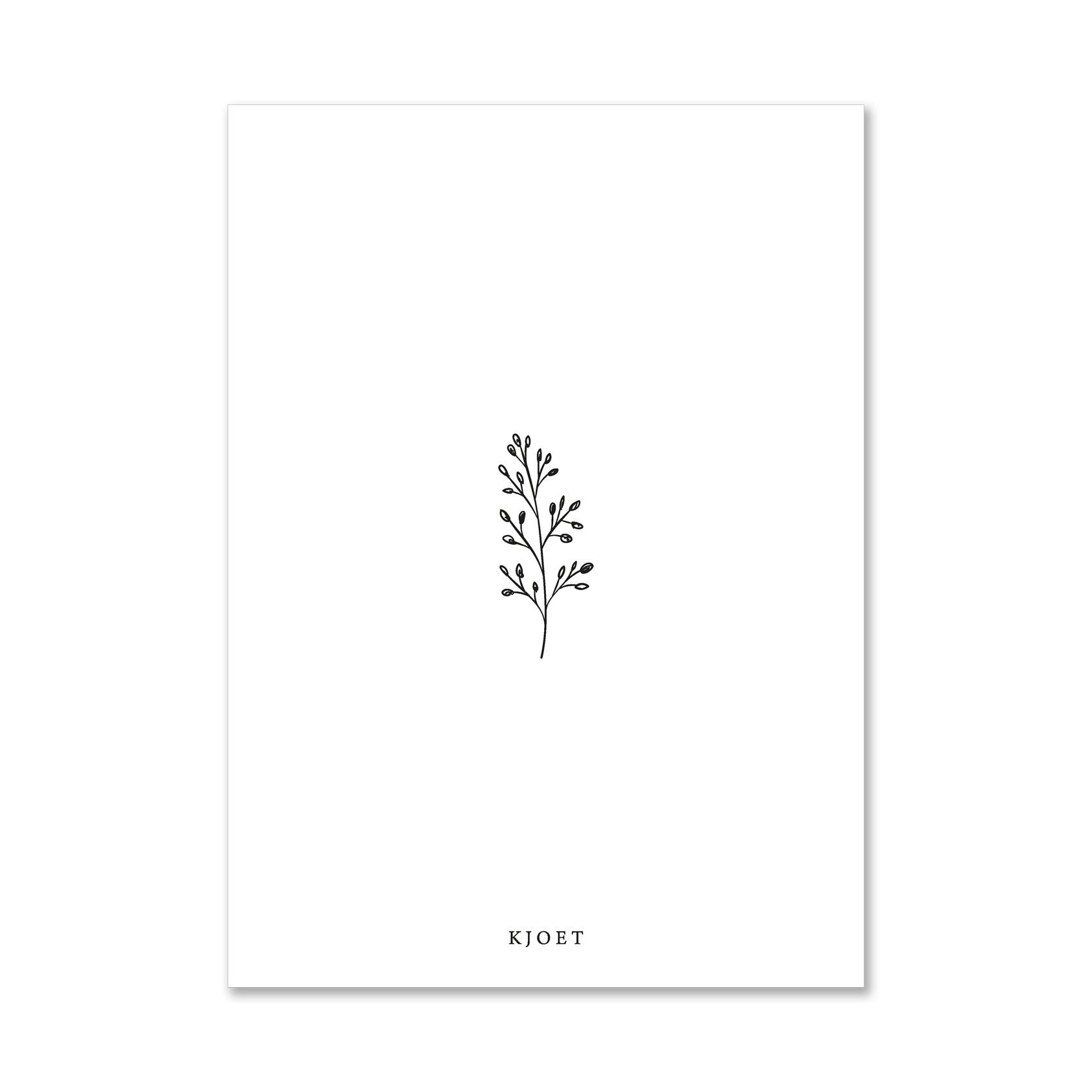 Duurzame witte wenskaart minimalistisch plantje