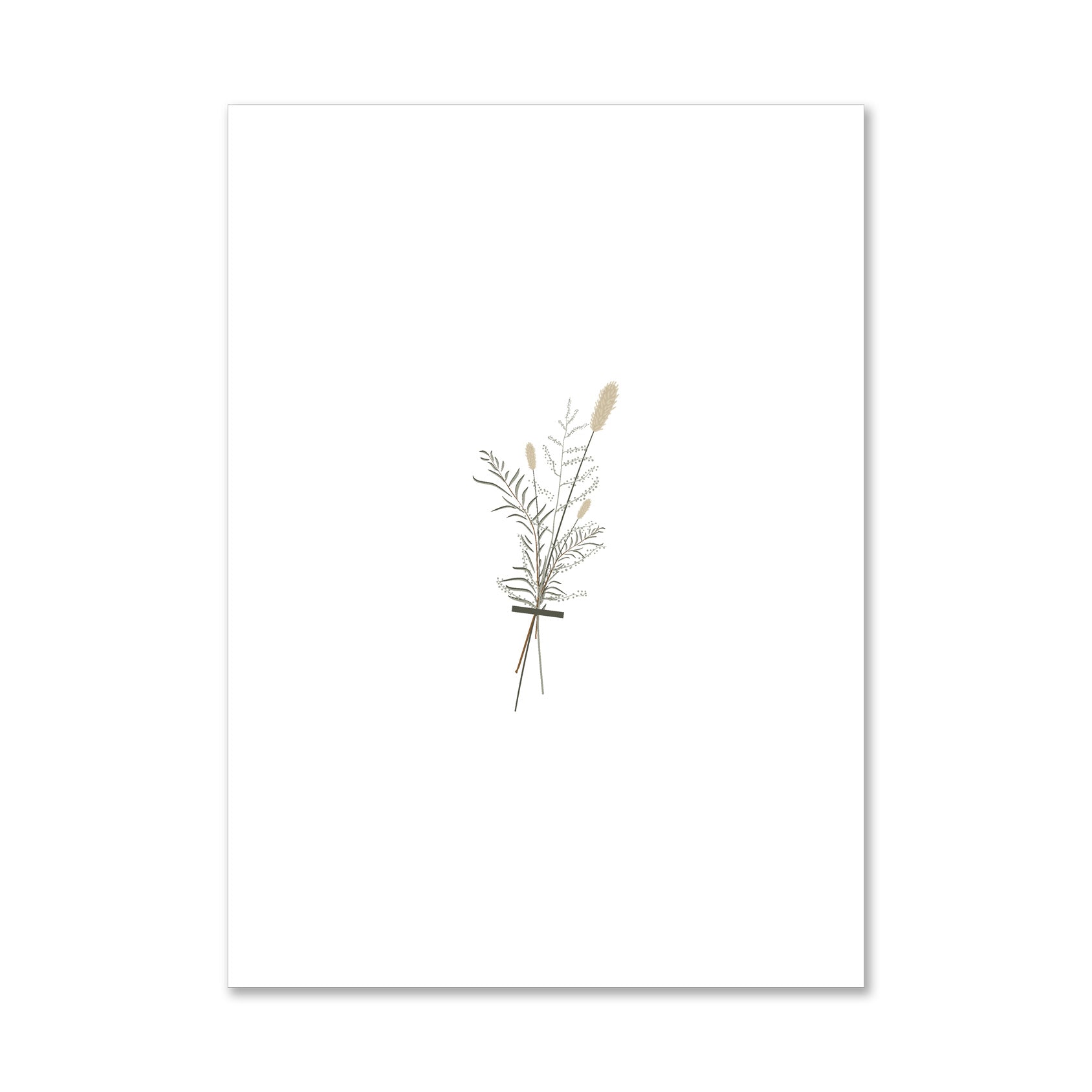 Duurzame witte wenskaart minimalistische plantjes