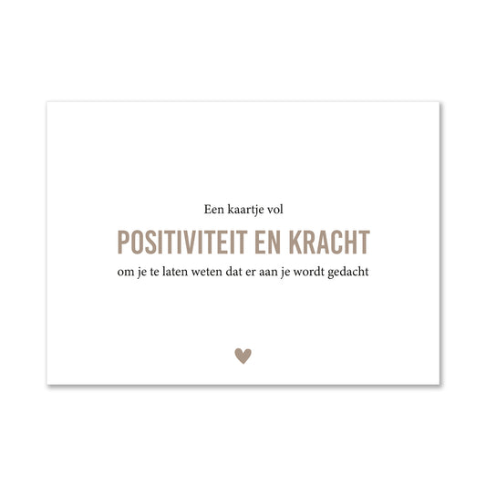 Duurzame witte wenskaart een kaartje vol positiviteit en kracht