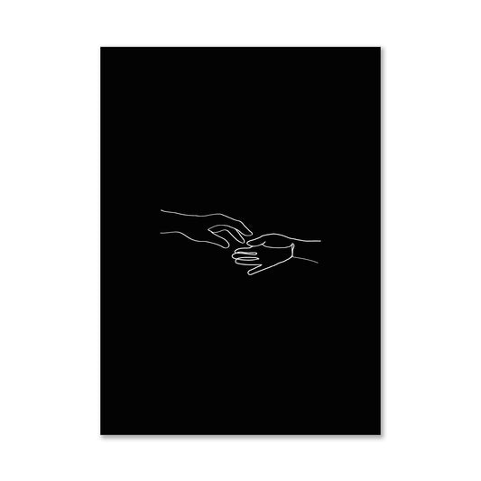 Duurzame zwarte wenskaart handen